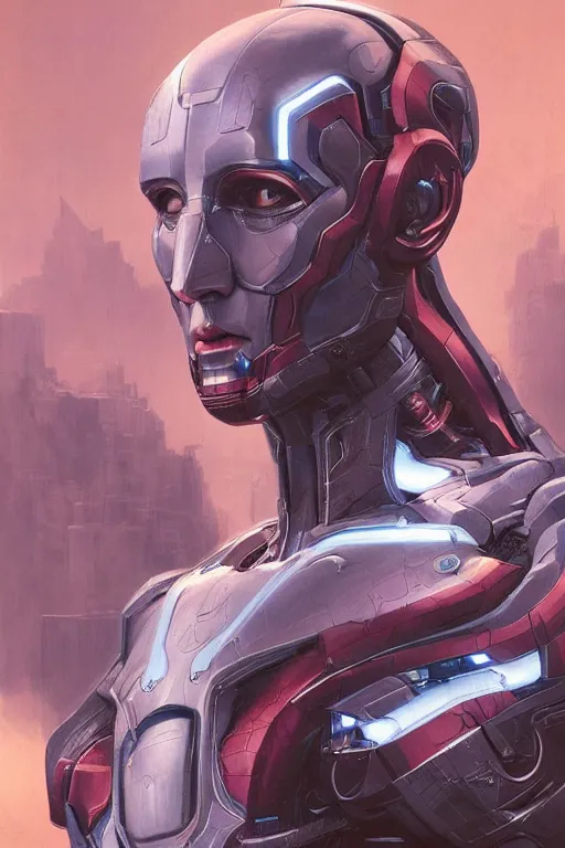 Image similar to Portrait of Mark Zuckerberg as Ultron, marvel comics, dark, intricate, highly detailed, smooth, artstation, digital illustration by Ruan Jia and Mandy Jurgens and Artgerm and Wayne Barlowe and Greg Rutkowski and Zdislav Beksinski