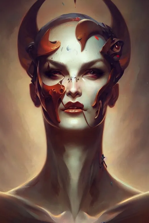 Prompt: facial tattoo design by peter mohrbacher and craig mullins