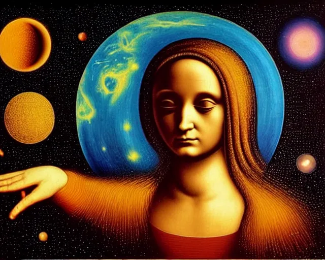 Image similar to universe cosmology mental state, a closeup simple vector pop surrealism, by ( leonardo da vinci ) and rafal olbinski