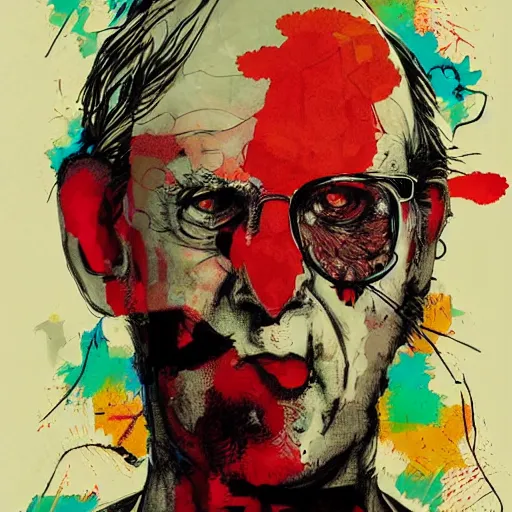 Prompt: Graphic Illustration, Creative Design, Saul Goodman, fungal, biopunk, Full Body Portrait, Character Design, by Ashley Wood, Jamie Hewlett, Ralph Steadman, Francis Bacon, Hunter S Thompson