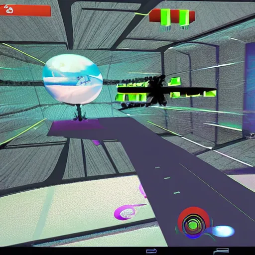 Image similar to screenshot of dactyl nightmare video game, virtuality