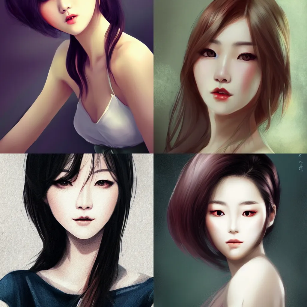 Prompt: a beautiful korean woman, pretty, in the style of Charlie Bowater