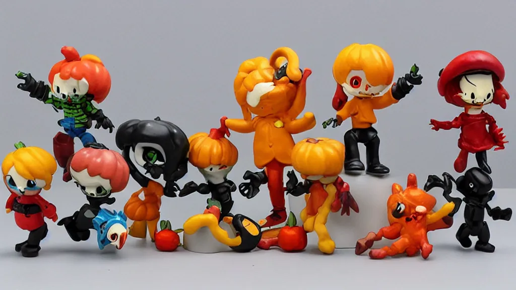 Prompt: 1 6 - bit grim collectible vinyl miniature toy autumn