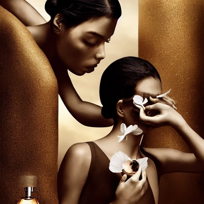 Image similar to fragrance advertising campaign by gregory colbert, highly detailed