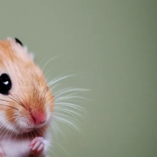 Prompt: a hamster is looking at his cell phone