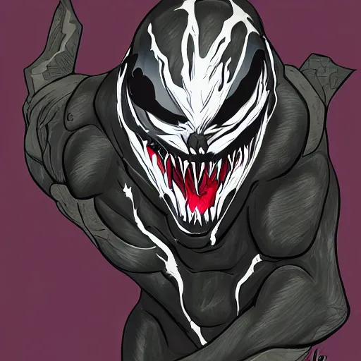 Image similar to venom symbiote as a werewolf, furaffinity