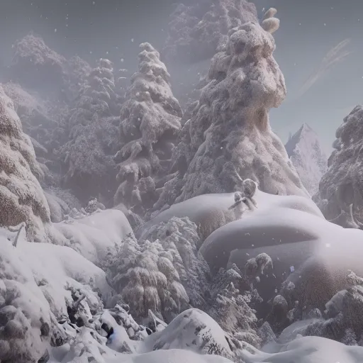 Prompt: a massive snow avalanche, super wide angle camera, james jean, mucha, yoshitaka amano, photorealistic render, 3 ds max + v - ray, extremely detailed and intricate, epic, cinematic, center composition, elegant, vfx, unreal engine 5, octane render, extremely contrast, extremely sharp lines ar 2 1 : 9 - n 5