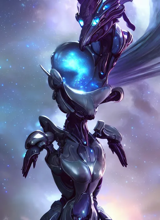 Prompt: cinematic goddess shot, cosmic sized perfectly proportioned stunning beautiful hot anthropomorphic robot mecha female dragon, in space, nebula sized, larger than galaxies, galaxy floating in palm, sleek silver armor, epic proportions, epic size, epic scale, digital art, furry art, macro art, dragon art, giantess art, warframe fanart, furaffinity, deviantart