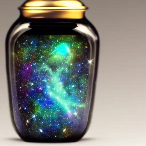 Prompt: a universe in a bottle