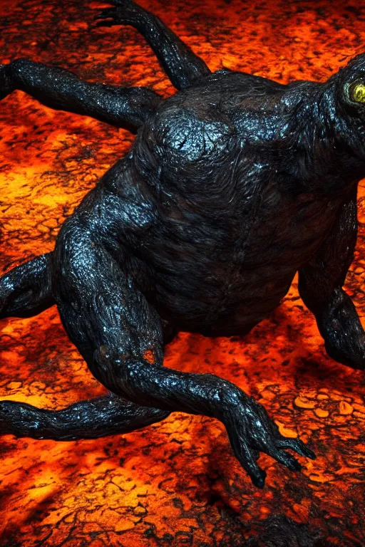 Prompt: cinematography picture of tar monster, covered entirely by eyes, unreal engine 5, ps5, highly detailed, slippery skin, bright lights, 8k, hyper realistic