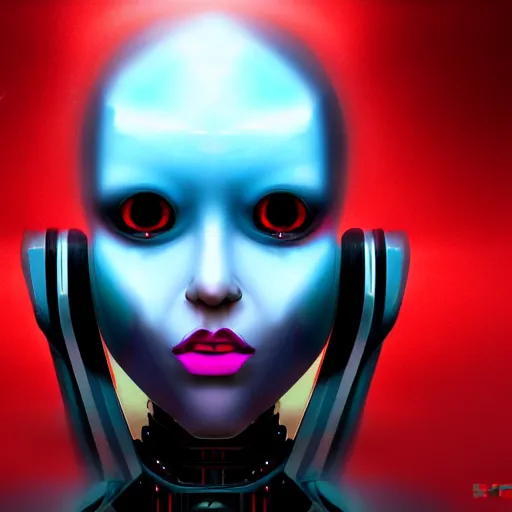 Image similar to face portrait of a robotic woman, sci - fi, futuristic, cyber punk - inspired by lois van baarle, cinematic, sci - fi 8 k