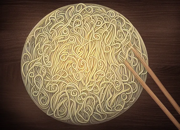 Image similar to piles of photorealistic noodles everywhere