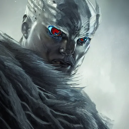 Prompt: a stunning illustration of a noble and fierce male human fantasy warrior, with glowing eyes, smoke out of eyes, intricate, highly detailed, concept art, smooth, sharp focus, atmospheric, cinematic