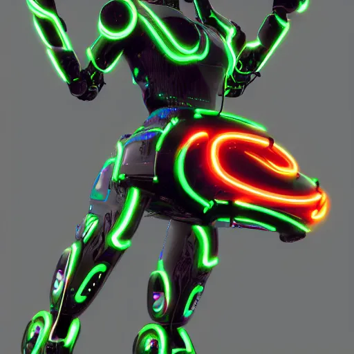 Prompt: a neon cyberpunk robotic jaguar, octane render