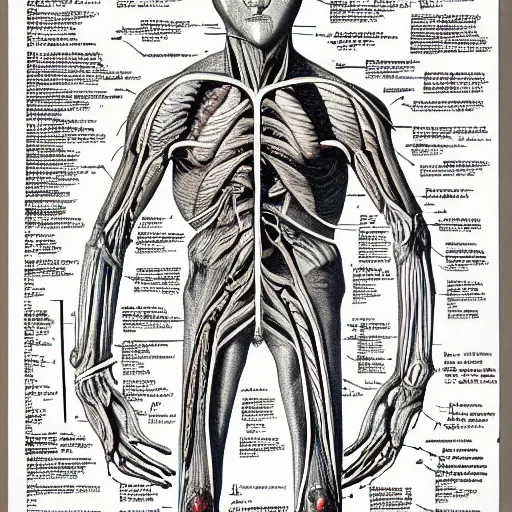 Prompt: an alien species, anatomical diagram, labeled body parts, from all tommorrows, by c. m. kosemen