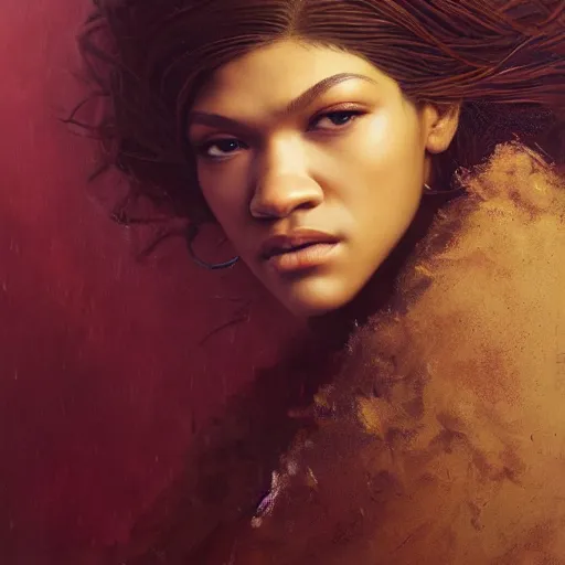 Prompt: hyperrealistic mixed media high resolution image of zendaya, oil painting, art by jamie salmon and istvan sandorfi and greg rutkowski, dim volumetric lighting, extremely hyperdetailed, intricate, highly detailed attributes