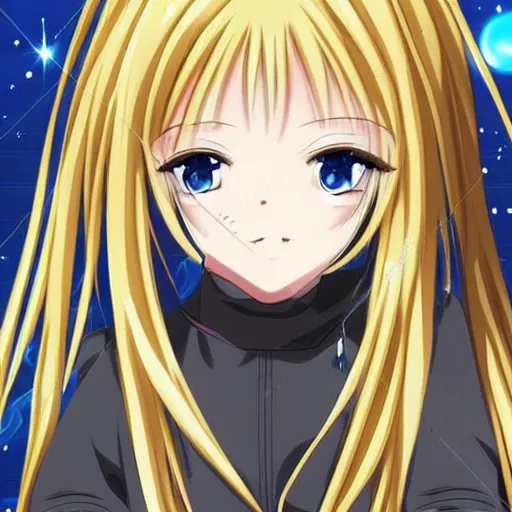 Image similar to anime picture, blond hair, girl