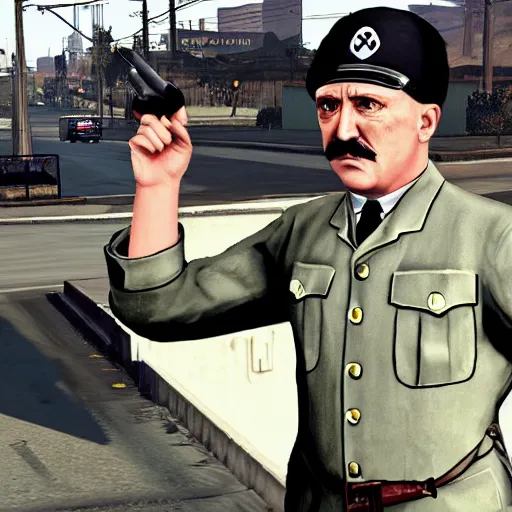 Prompt: adolf hitler in gta v,