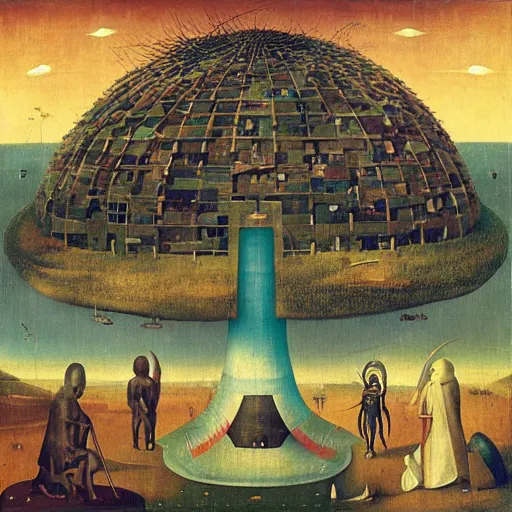 Prompt: “utopia, afrofuturism by hieronymus bosch and beeple”