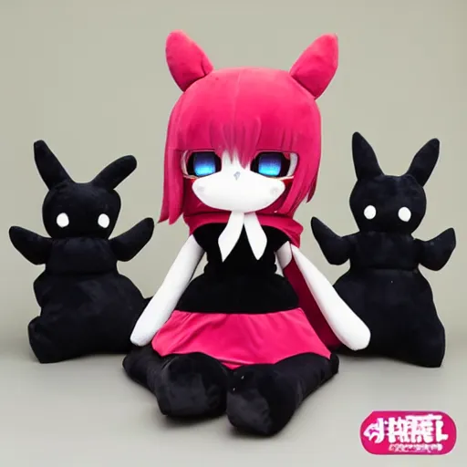 Prompt: cute fumo plush of the dark shadowy group which pulls the strings from the shadows, secret leader girl