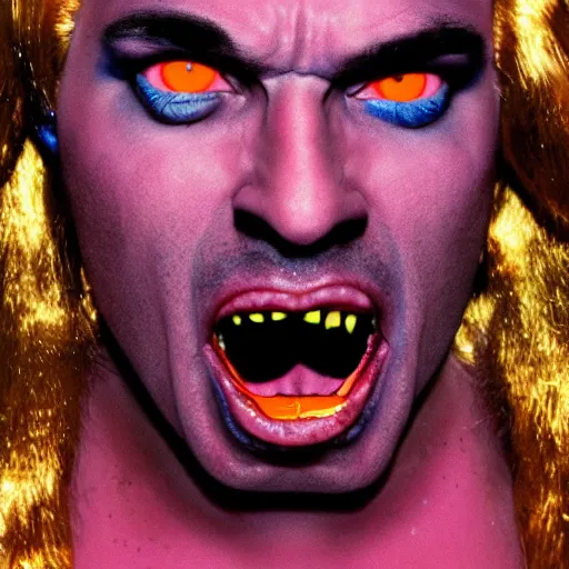 Image similar to a devil, close - up portrait photo by david lachapelle, masterpiece, trending on flickr