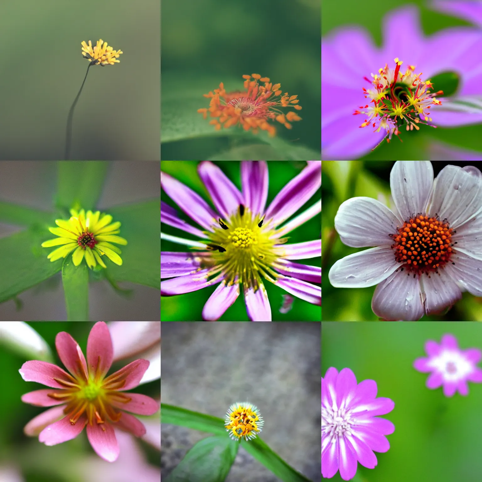 Prompt: macroshot of a tiny little flower