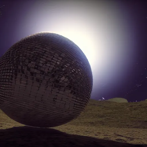 Prompt: a dyson sphere surrounding a star, rendered in cryengine