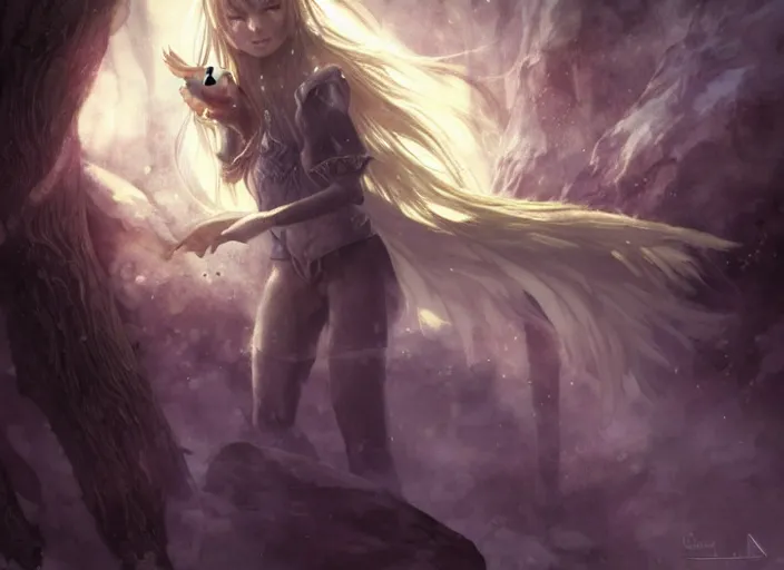 Prompt: detailed still of holo from spice and wolf in skyrim, wolfgirl, digital art, by charlie bowater, by magali villeneuve, gorgeous lighting, unreal engine, movie composition