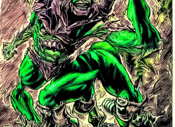 Image similar to green goblin illustration by mike ploog