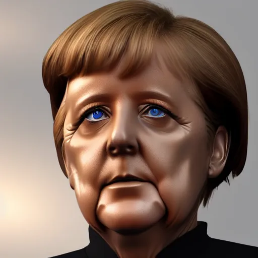 Image similar to angela merkel android robot reveal high detailed, trending on artstation perfectly detailed, high quality