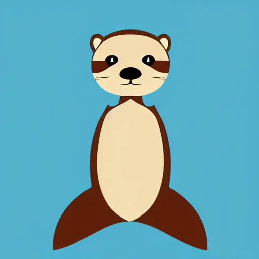 Image similar to an otter in dress, avatar image, digital art, minimalism