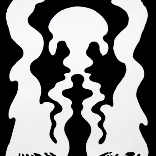 Prompt: one big inkblot on the paper, rorschach test, symmetrical, lightly styled to H. P. Lovecraft