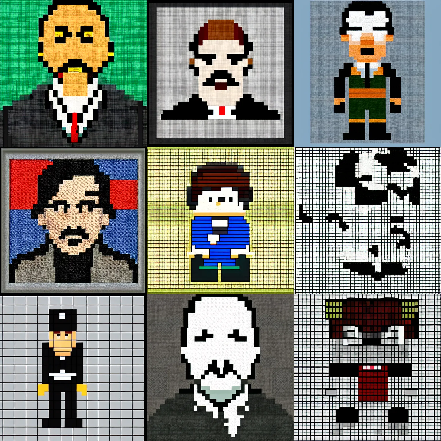 Prompt: hitler pixel art, trending on art station