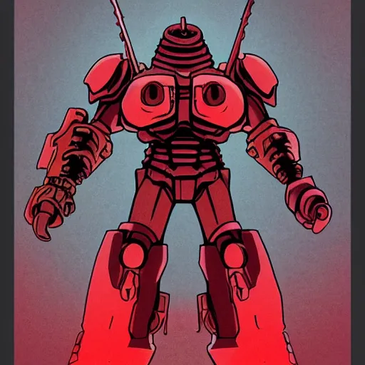 Image similar to the doomslayer, art by studio ghibli symmetry!!