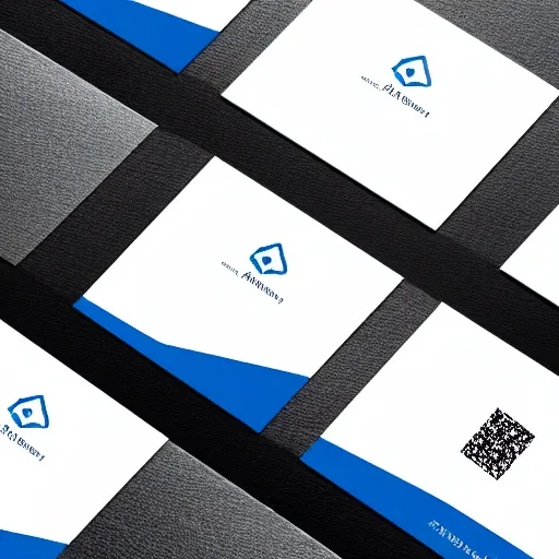 Prompt: a business card with logo for a real estate agent, blue and white color scheme, name of the company is casa hunting