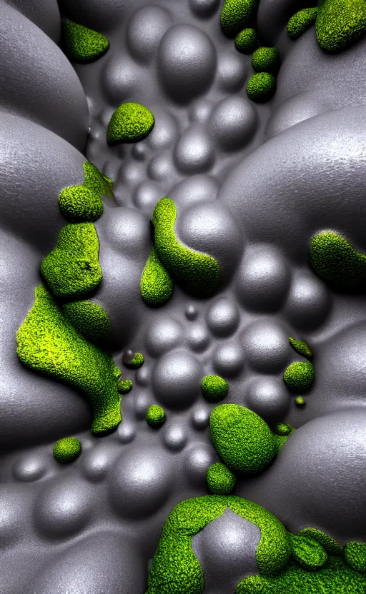 Image similar to highly detailed ultra sharp 3 d render cinematic composition of a smooth ceramic porcelain biomorphic magnolia stone nebula fluid fractal sci - fi surreal architecture landscape, granite, metallic, magnesium, marble, moss and lichen, vincent callebaut composition, mamou - mani, archviz, beautiful lighting, 8 k, unreal engine, hdr,