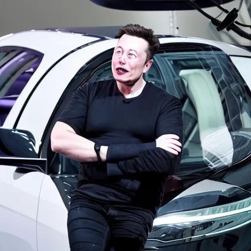 Prompt: elon musk gets turned into nft, kafkaesque