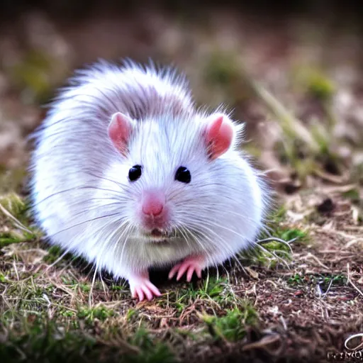 Prompt: fuzzy cute white rat hdr photography award winning