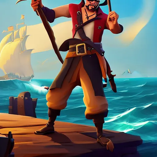 Image similar to painting jack the pirate on sea of thieves game avatar hero smooth face median photoshop filter cutout vector behance hd by jesper ejsing, by rhads, makoto shinkai and lois van baarle, ilya kuvshinov, rossdraws, illustration, art by ilya kuvshinov and gustav klimt