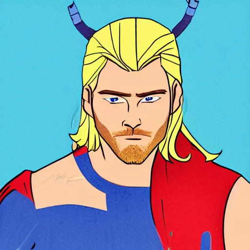 Prompt: Thor, in the style of Lore Olympus