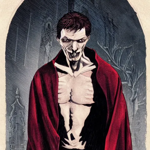 Image similar to christof romuald, vampire the masquarade redemption, art by stephen bliss