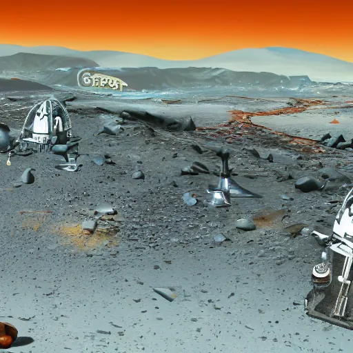 Prompt: sci colony on mars