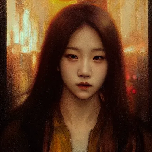 Image similar to jisoo of blackpink, hyperrealistic portrait, bladerunner street, art of elysium by jeremy mann and alphonse mucha, fantasy art, photo realistic, dynamic lighting, artstation, poster, volumetric lighting, very detailed face, 8 k, award winning