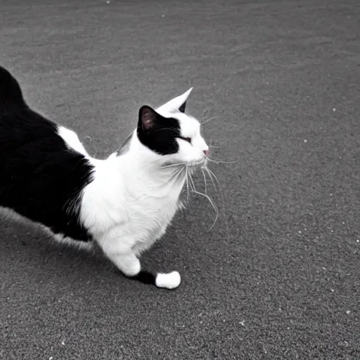 Prompt: a black and white cat playing with a multicoloured cat in heaven - n 9