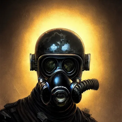 Image similar to commission of a man wearing a black helmet and a black gas mask,red glowing eyes,digital art,crazy detail,hyperdetailed,hyperrealistic,photorealistic,art by greg rutkowski,trevor henderson,artstation,deviantart,eerie,western comic style,comic,sharp lineart