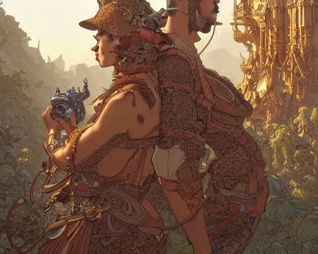 Image similar to photography of geof darrow, deep focus, d & d, fantasy, intricate, elegant, highly detailed, digital painting, artstation, concept art, matte, sharp focus, illustration, hearthstone, art by artgerm and greg rutkowski and alphonse mucha