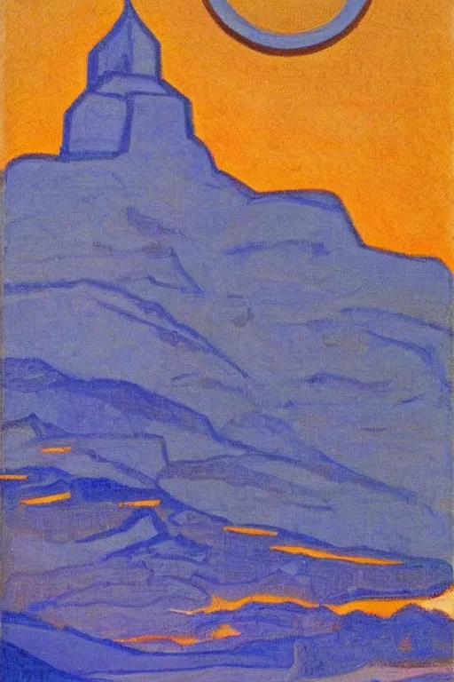 Image similar to thor, marvel, artwork by nicholas roerich,