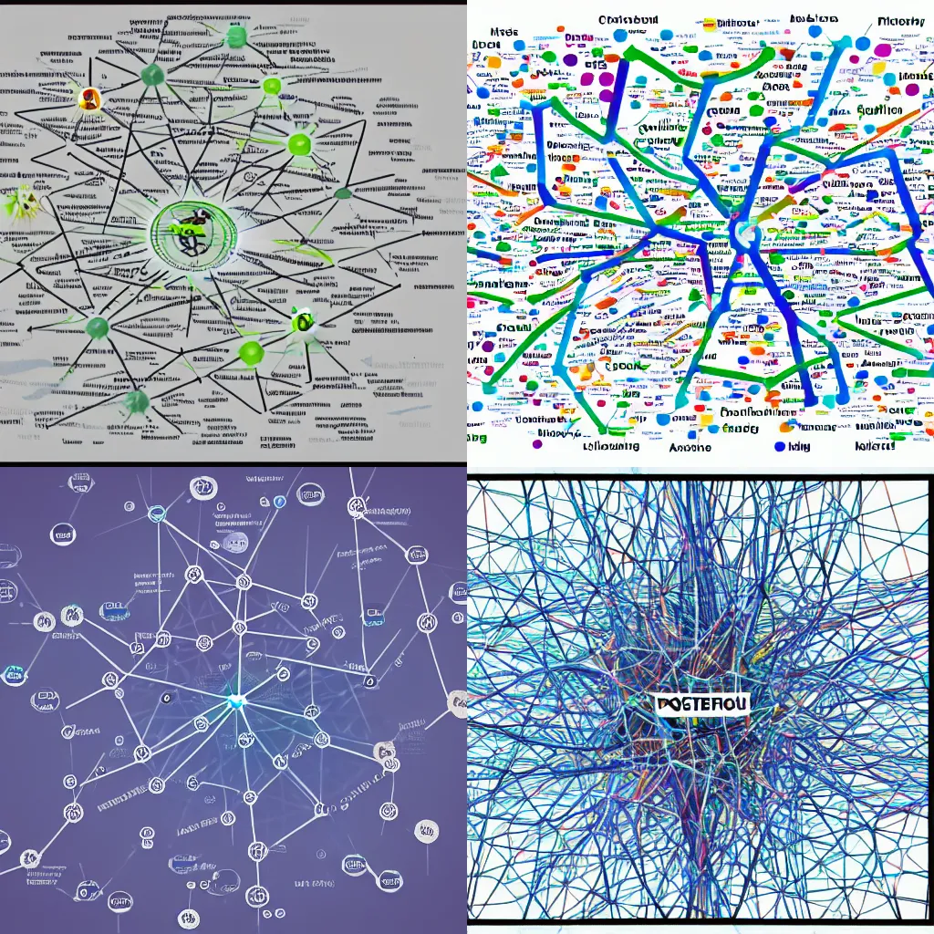 Prompt: intricate visualization of decentralized knowledge graph