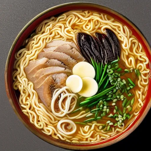 Prompt: a centre frame of a bowl of ramen in the style of a comic book