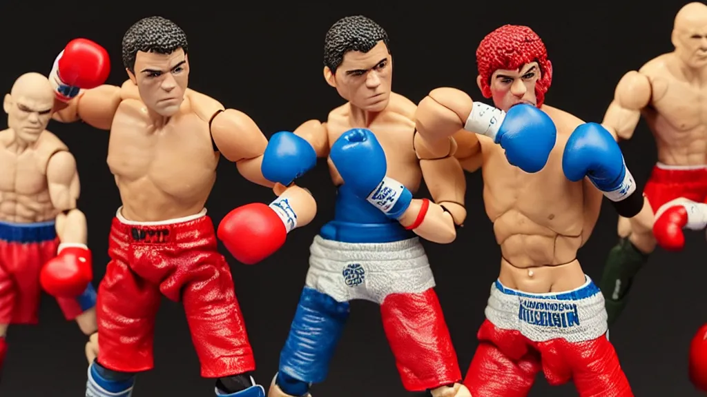 Prompt: An action figure of a WWA boxer